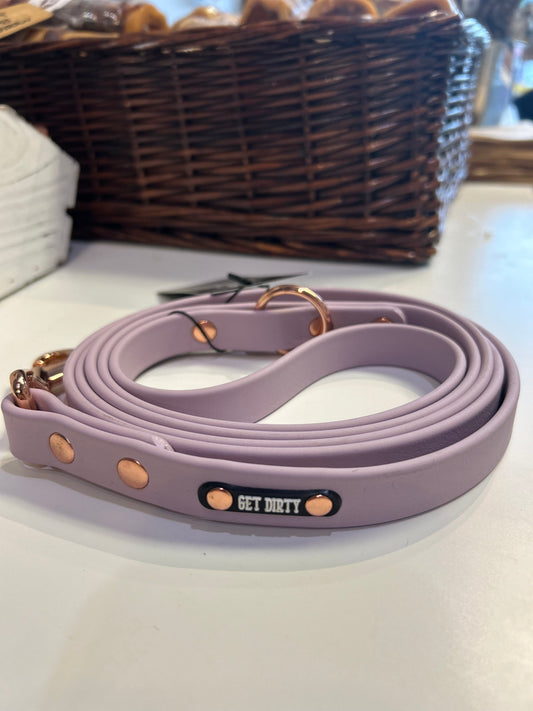 Get Dirty- Biothane Lavender Pink/Rose Gold 6 ft Bolt Snap clip Leash